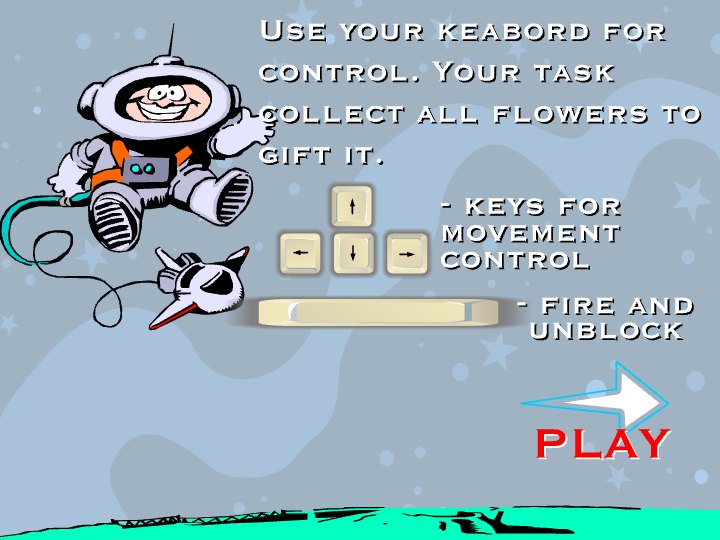 Space Flower Collector Game eCard - free Classic Games greeting card