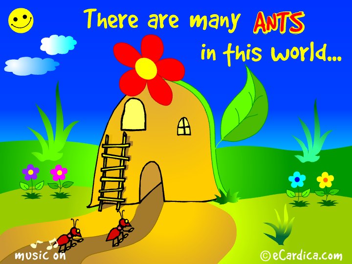Many Ants In This World eCard - free Family greeting card