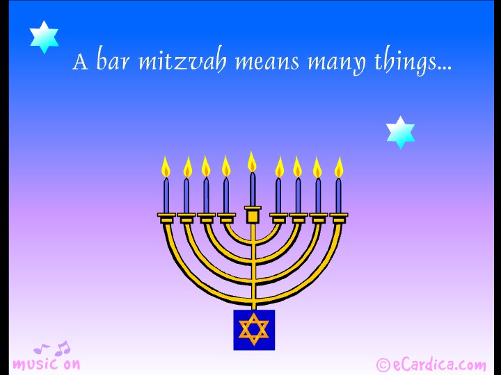 Bar Mitzvah Means Many Things eCard - free Bar & Bat Mitzvah greeting card