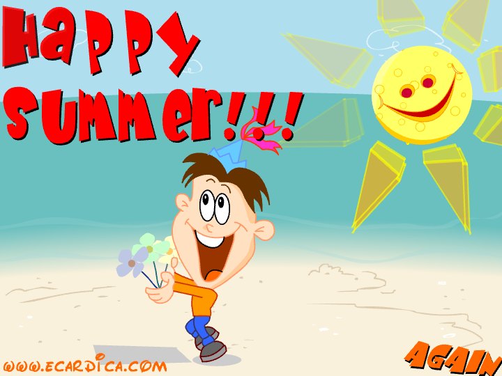 Happy Summer Beach Sun eCard - free Summer greeting card