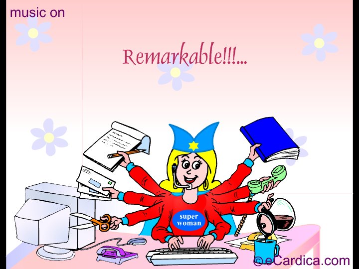 Remarkable Multitasking Super Woman eCard - free Admin Professionals Day greeting card