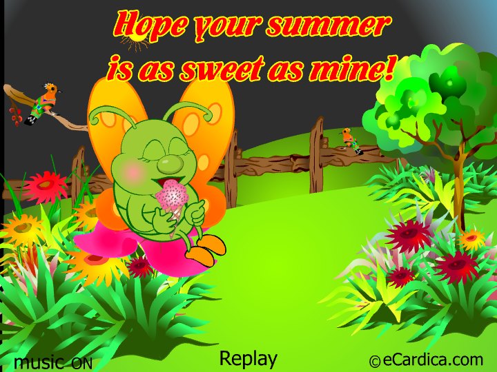 Sweet As Mine Summer Butterfly eCard - free Summer greeting card