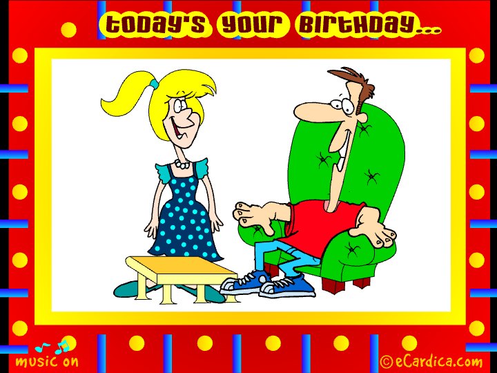 Take A Load Off Husband Birthday eCard - free Husband Birthday greeting card