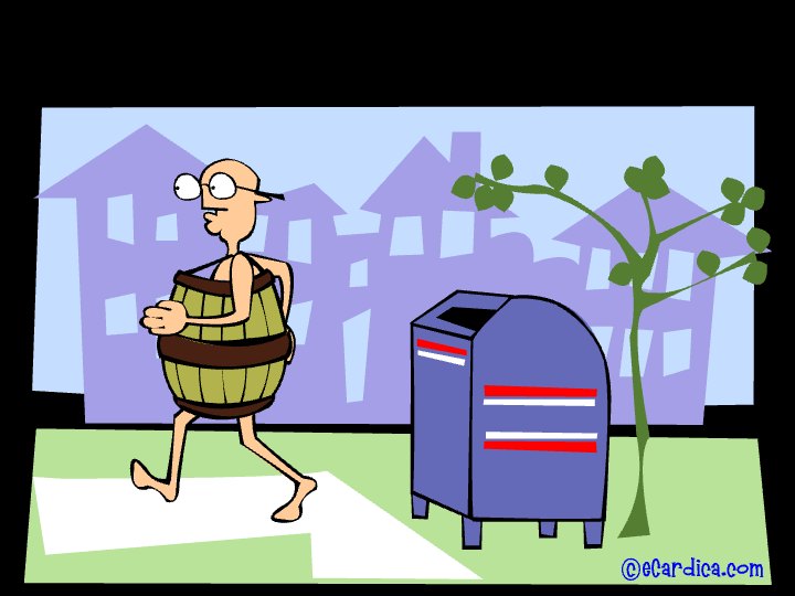 Tax Day Barrel Mailbox Run eCard - free More Holidays greeting card