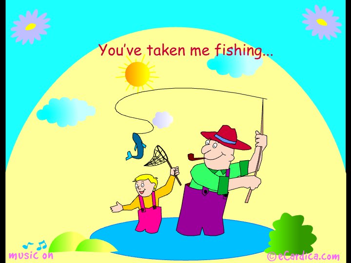 Thanks For Taking Me Fishing eCard - free Grandpa Birthday greeting card