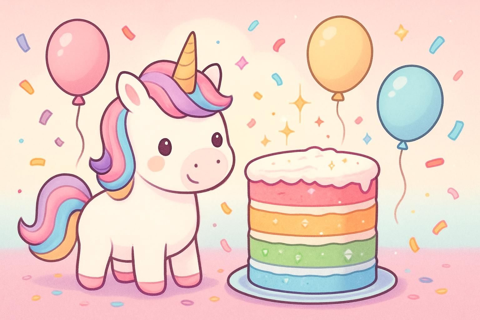 Unicorn Party eCard - free Unicorn Birthday greeting card