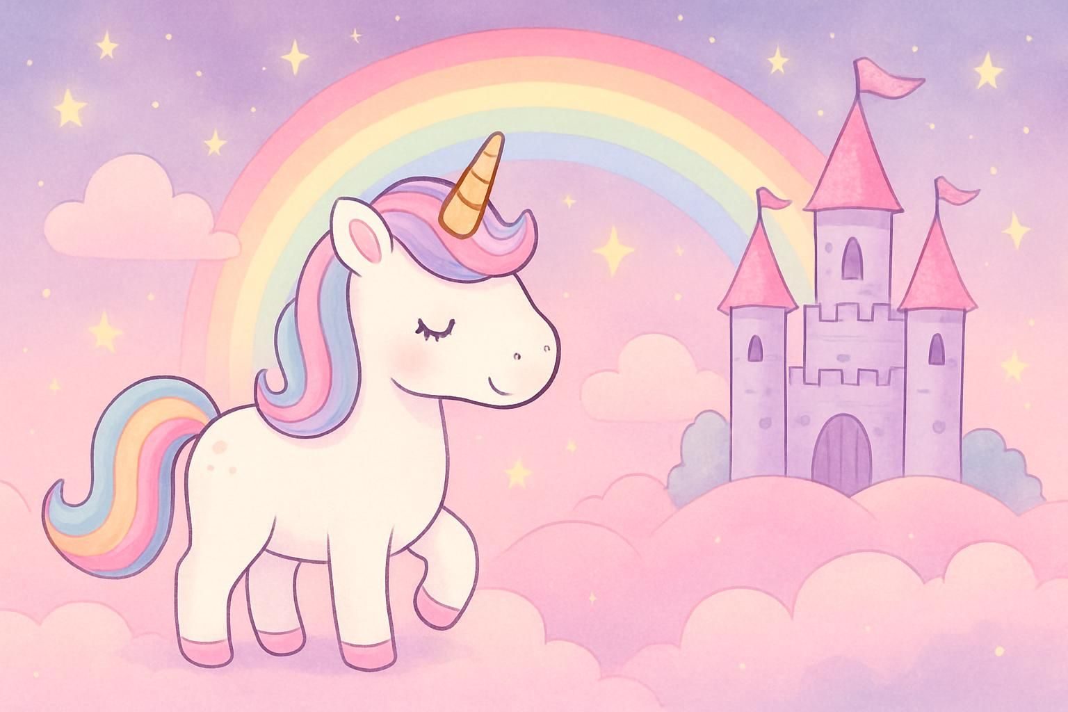 Dreamy Unicorn eCard - free Unicorn Birthday greeting card