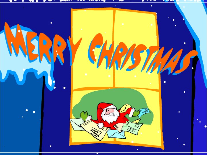 Santa Reading Christmas Letters eCard - free Christmas greeting card