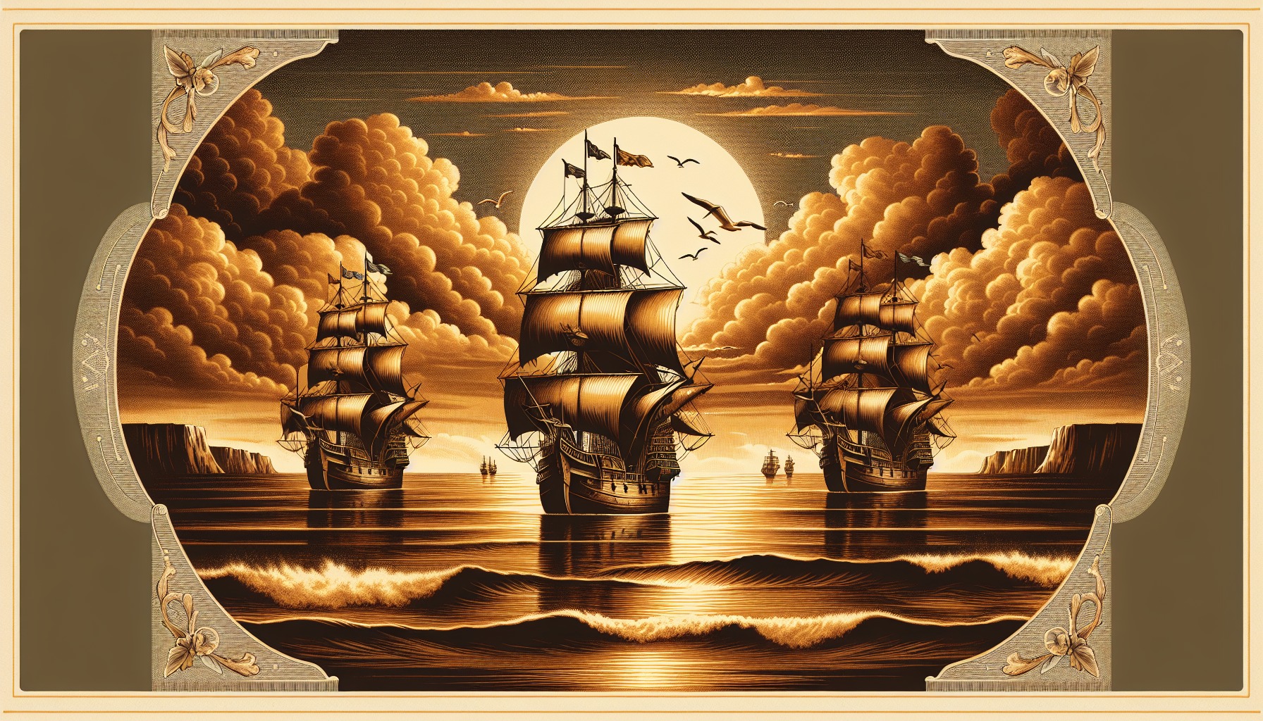 Voyage of Discovery eCard - free Columbus Day greeting card
