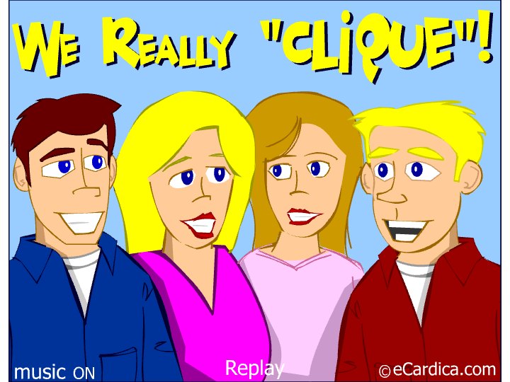 We Really Clique Friendship Card eCard - free Friendship greeting card
