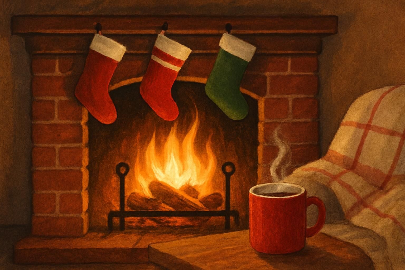 Cozy Fireplace eCard - free Winter greeting card