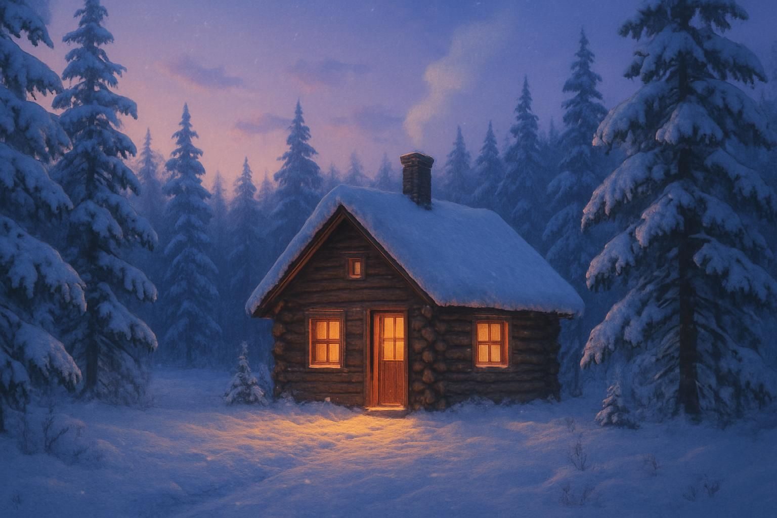 Snowy Cabin eCard - free Winter greeting card