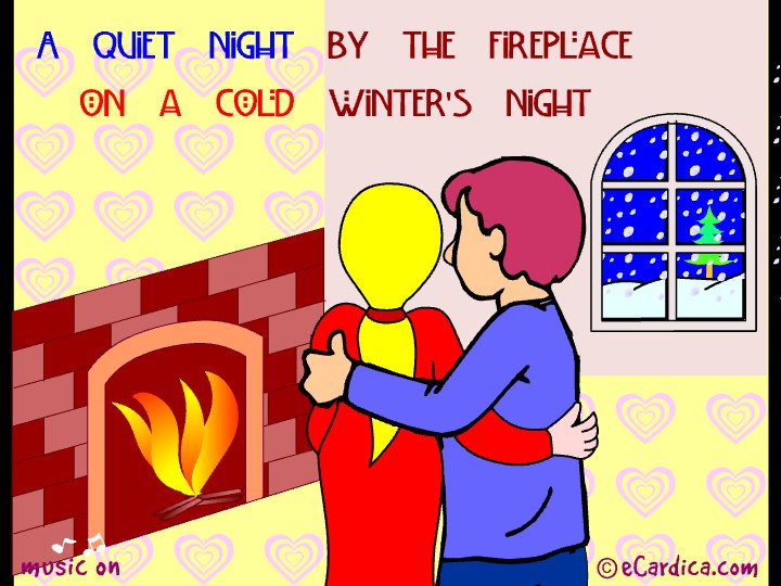 Cozy Winter Fireplace Romance