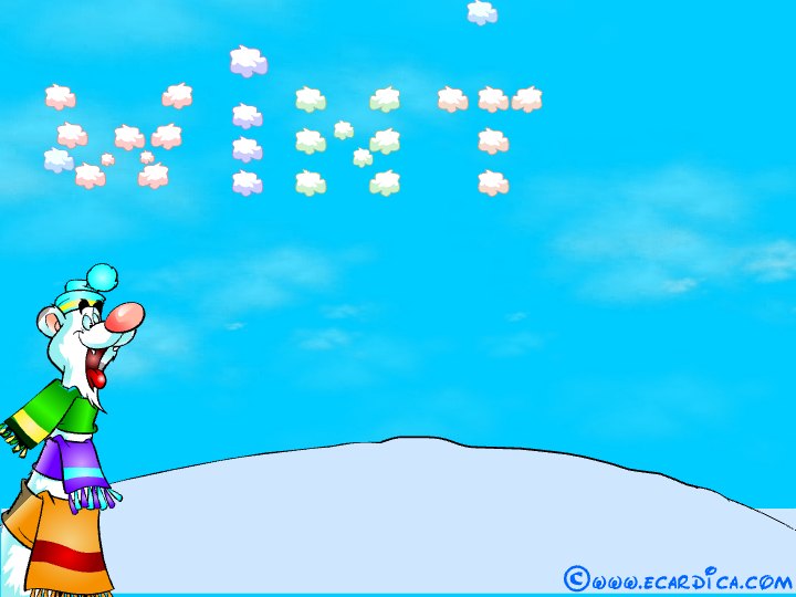 Playful Winter Snow Puff Card eCard - free Winter greeting card