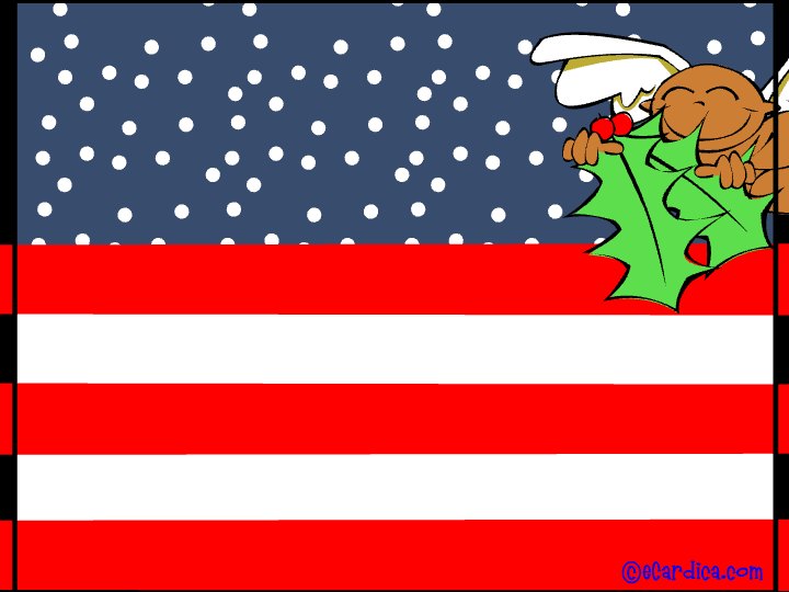 Patriotic American Flag Christmas eCard - free Holiday greeting card
