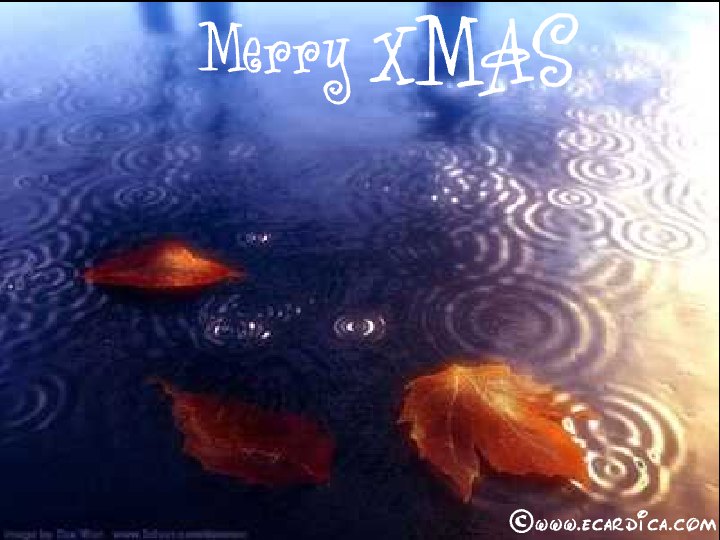 Merry Christmas Autumn Leaves eCard - free Christmas greeting card